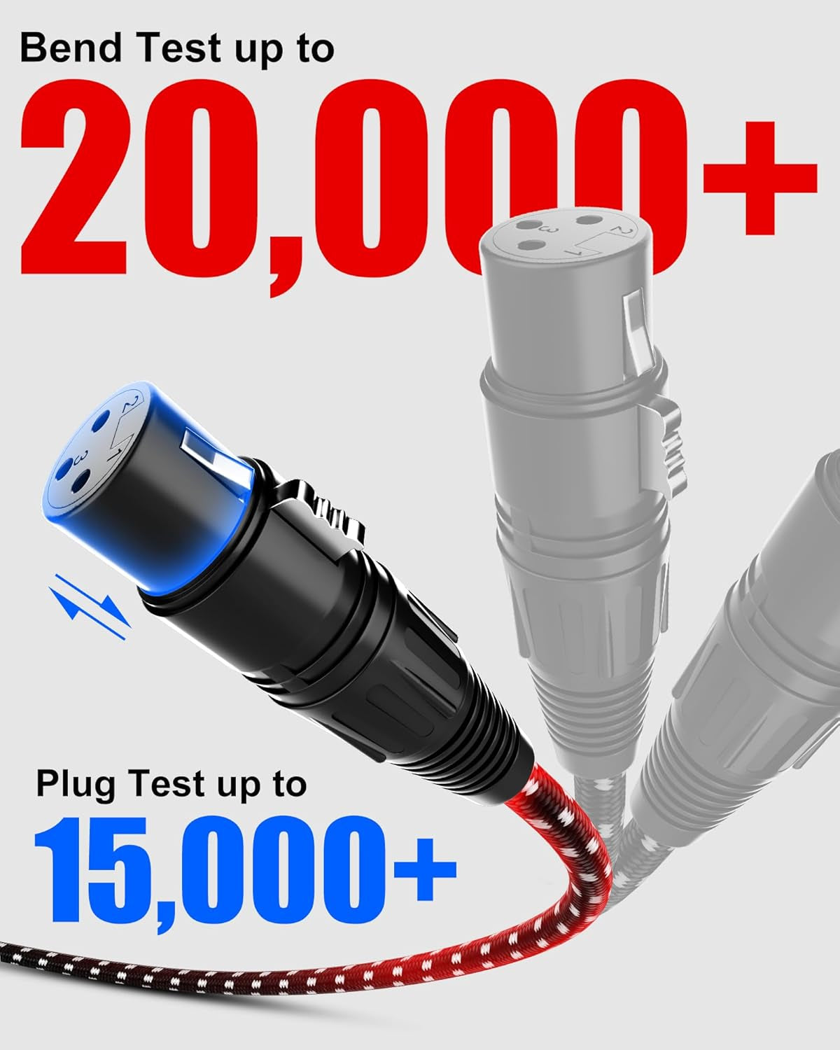 XLR Cable,  3Ft 2 Pack Microphone Cable, XLR Male to Female Balanced Microphone Cord 3 Pin, 3 Foot Short Mic Cord